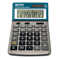 Monroe Handheld 12-Digit Calculator With Check And Correct Functionality