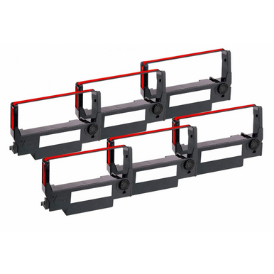 Monroe Compatible Epson ERC-30BR Black and Red Ribbon Cartridges, 6 Pack