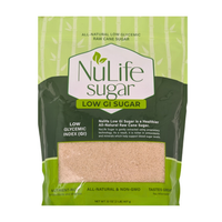 NuLife Low GI Sugar, 2 Pound Bag, All-Natural Low Glycemic Raw Sugar Cane
