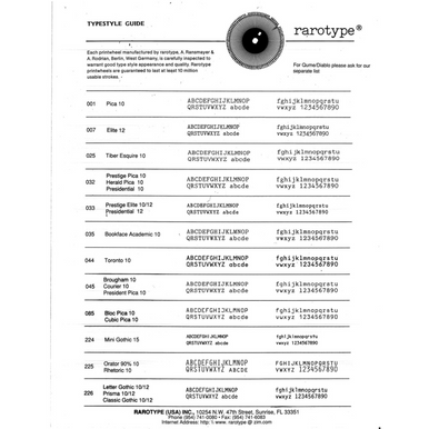 IBM Actionwriter Berlin 1012 Printwheel by Rarotype
