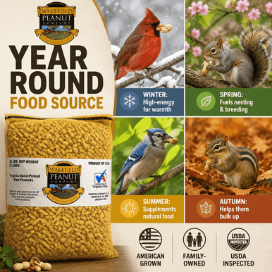 Wakefield Virginia Peanuts 6 lb wildlife food for squirrels, birds, deer, and chipmunks year round