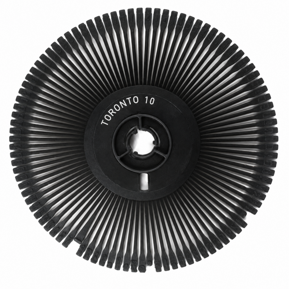Nakajima and Swintec Toronto 10 printwheel with identifying text on the center hub