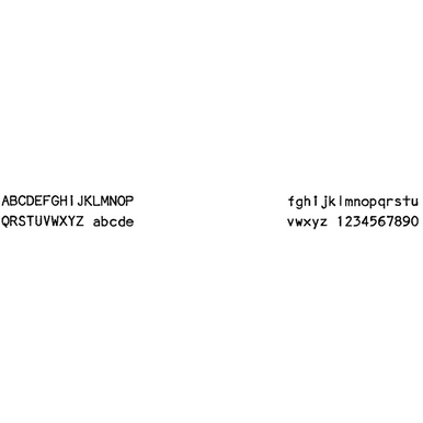 Gothic 15 printwheel type sample showing uppercase letters, lowercase letters and numbers at 15 pitch