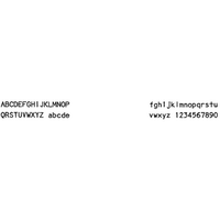 Gothic 15 printwheel type sample showing uppercase letters, lowercase letters and numbers at 15 pitch