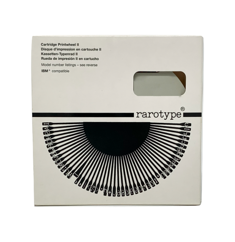 Rarotype Cartridge Printwheel II packaging for IBM-compatible Letter Gothic 12 printwheel