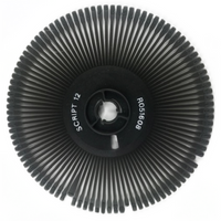Black Rarotype-compatible Nakajima/Swintec Script 12 typewriter printwheel, front view