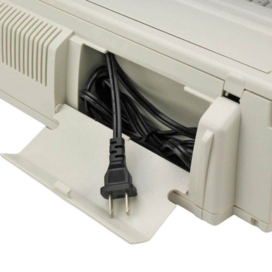 Royal Scriptor II built-in power cord storage compartment with AC power cord