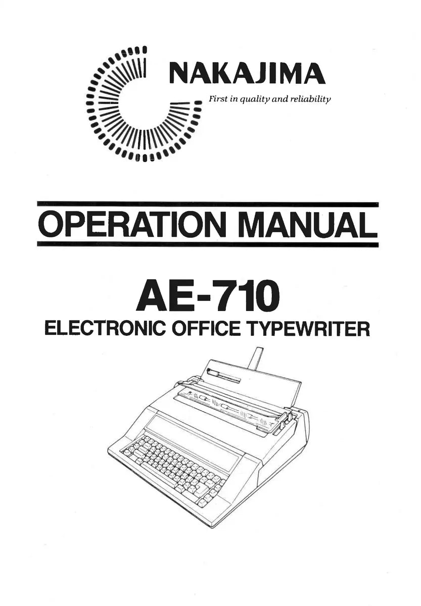 Archive manual illustration of the Nakajima AE-710 typewriter