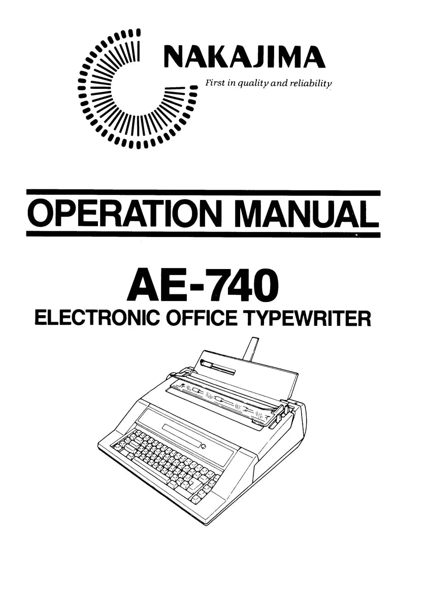 Archive manual illustration of the Nakajima AE-740 typewriter